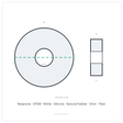 Rubber Washer 1" OD x 5/16" ID x 1/2" Thick - washer spec diagram