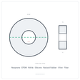 Rubber Washer 11/16" OD x 1/4" ID x 1/2" Thick - washer spec diagram