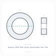 Rubber Washer 1-1/2" OD x 1" ID x 1/4" Thick - washer spec diagram