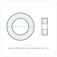 Rubber Washer 1-1/2" OD x 1" ID x 3/32" Thick - washer spec diagram