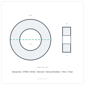 Rubber Washer 13/16" OD x 7/16" ID x 1/4" Thick - washer spec diagram