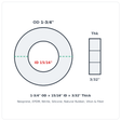 Rubber Washer 1-3/4" OD x 15/16" ID x 3/32" Thick - washer spec diagram