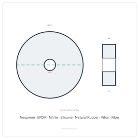 Rubber Washer 2-1/2" OD x 5/16" ID x 1/16" Thick - washer spec diagram