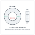 Rubber Washer 2-1/4" OD x 1-3/16" ID x 1/8" Thick - washer spec diagram